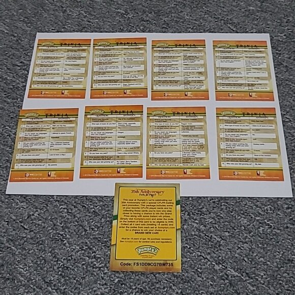 Humpty's Family Restaurant 35th Anniversary CFL Football Cards Lot Of 9 2012 HTF - Picture 2 of 12